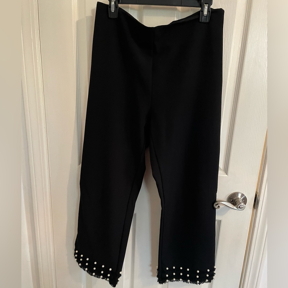 Zara Pearl detailed crop dress pants